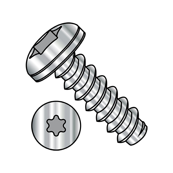 Sheet Metal Screw, #2-32 x 1/2 in, Plain 18-8 Stainless Steel Pan Head Torx Drive, 5000 PK