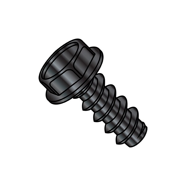 Sheet Metal Screw, #8-18 x 3/4 in, Zinc Plated Steel Flange Hex Head External Hex Drive, 8000 PK