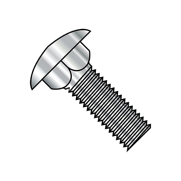 Carriage Bolt, 18-8 Stainless Steel, 100 PK