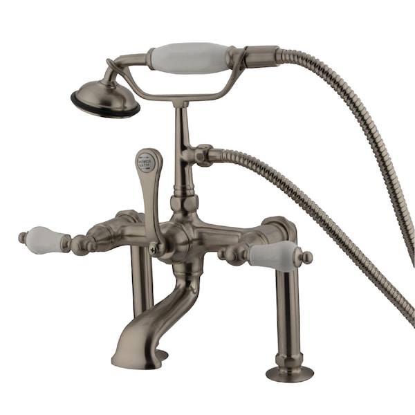 Deck-Mount Clawfoot Tub Faucet, Brushed Nickel, Deck Mount