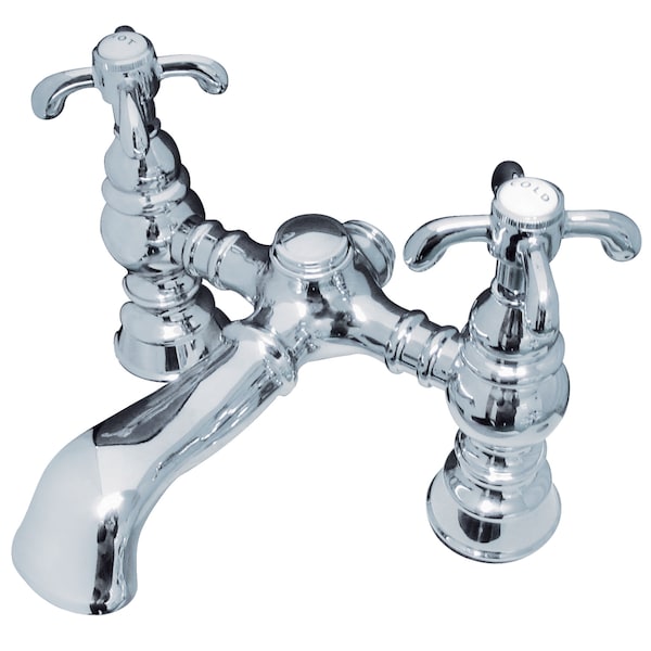 Deck-Mount Clawfoot Tub Faucet, Polished Chrome, Deck Mount