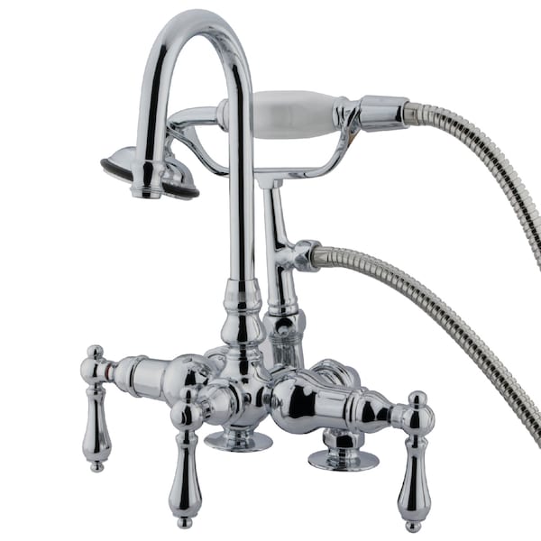 Deck-Mount Clawfoot Tub Faucet, Polished Chrome, Deck Mount