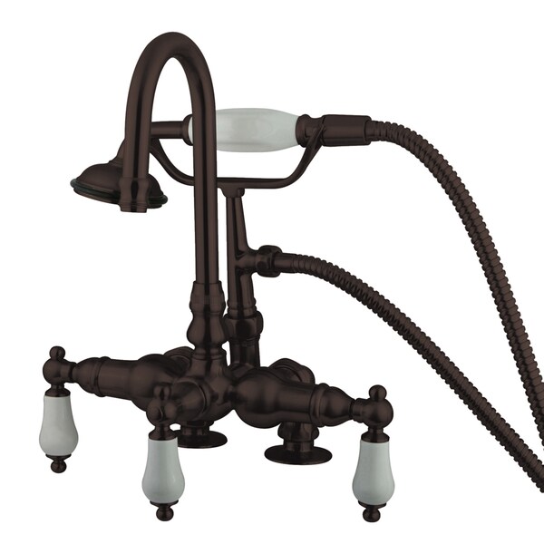 Deck-Mount Clawfoot Tub Faucet, Standard, 3-3/8", 2, Deck Mount, Oil Rubbed Bronze