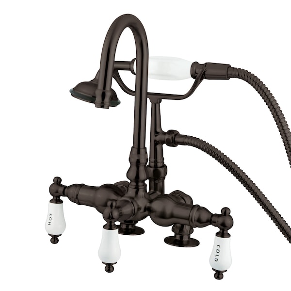 Deck-Mount Clawfoot Tub Faucet, Standard, 3-3/8", 2, Deck Mount, Oil Rubbed Bronze