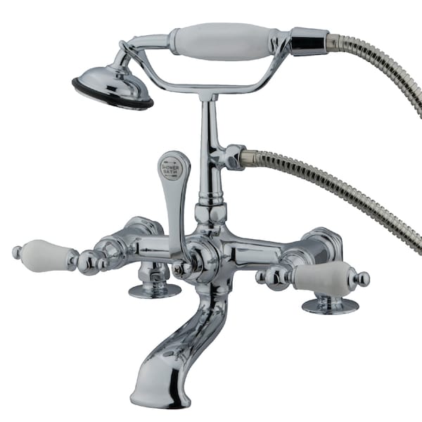 Deck-Mount Clawfoot Tub Faucet, Standard, 7", 2, Deck Mount, Polished Chrome