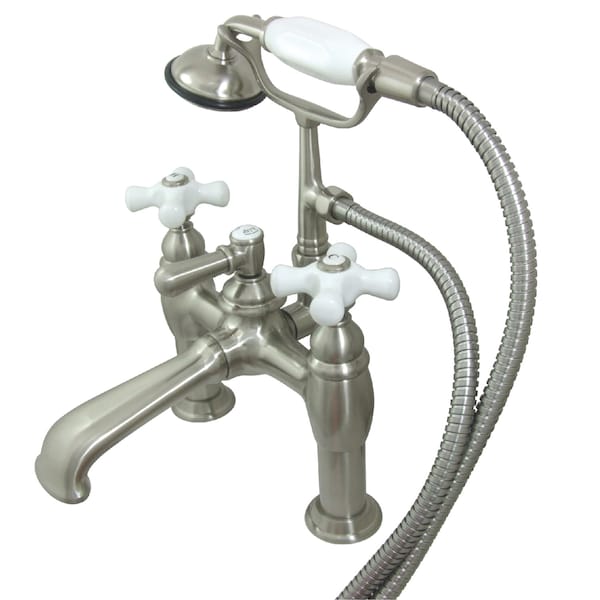Deck-Mount Clawfoot Tub Faucet, Brushed Nickel, Deck Mount