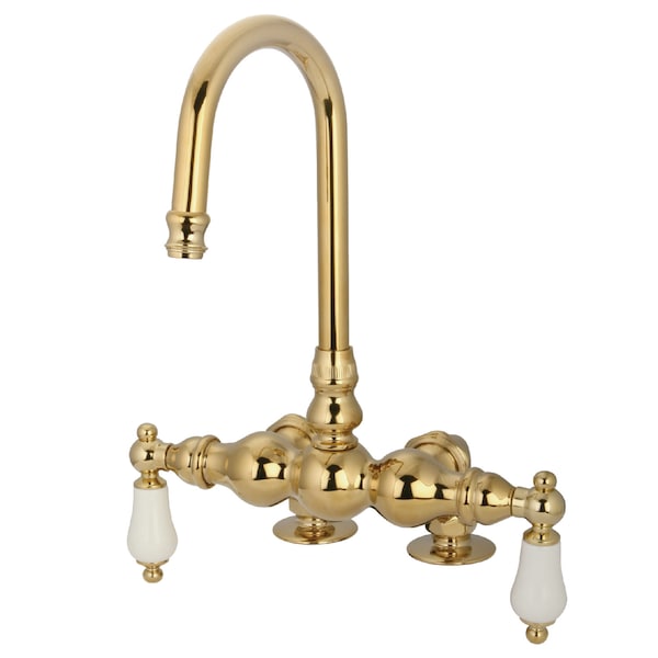 Deck-Mount Clawfoot Tub Faucet, 2, Deck Mount, Polished Brass