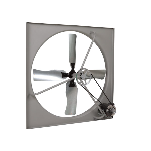 Commercial Exhaust Fan, 48", Belt-Drive, 120V, 1HP, 1-Phase, Gray