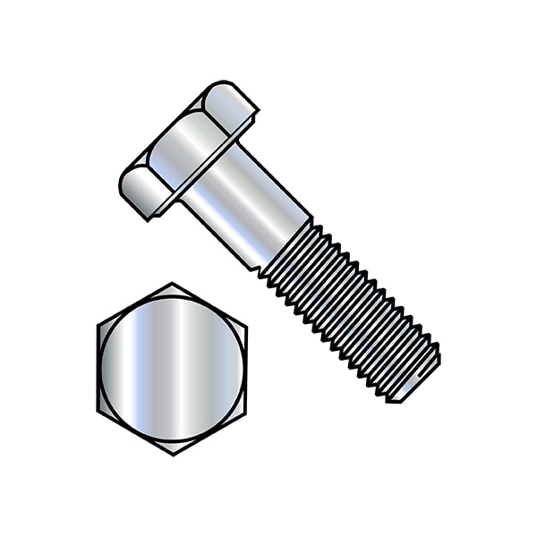 Grade 2, 1-1/2"-6 Hex Head Cap Screw, Zinc Plated Steel, 3-1/2 in L, 5 PK