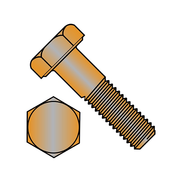 Not Graded, 5/16"-18 Hex Head Cap Screw, Plain Bronze, 1/2 in L, 100 PK