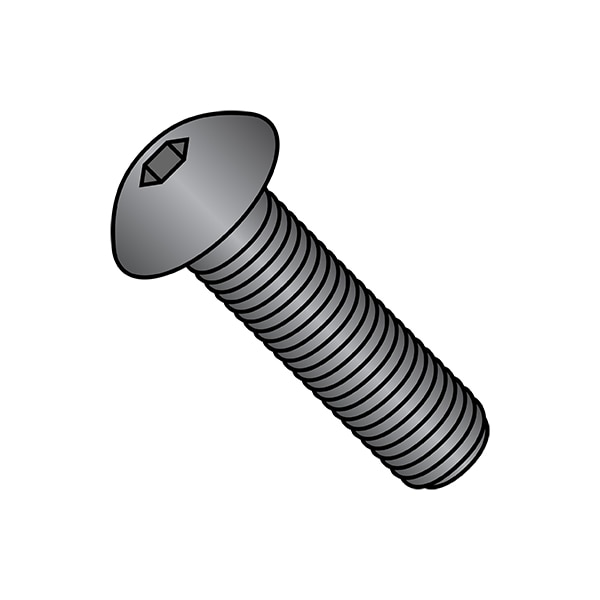 M8-1.25 Socket Head Cap Screw, Button, Plain Steel, 25 mm Length, 100 PK