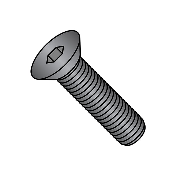 M8-1.25 Socket Head Cap Screw, Flat, Plain Steel, 16 mm Length, 100 PK