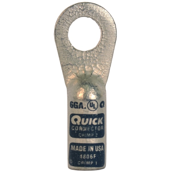 One-Hole Compression Lug, 4 AWG Max, Standard Barrel, Copper, None, 50 PK