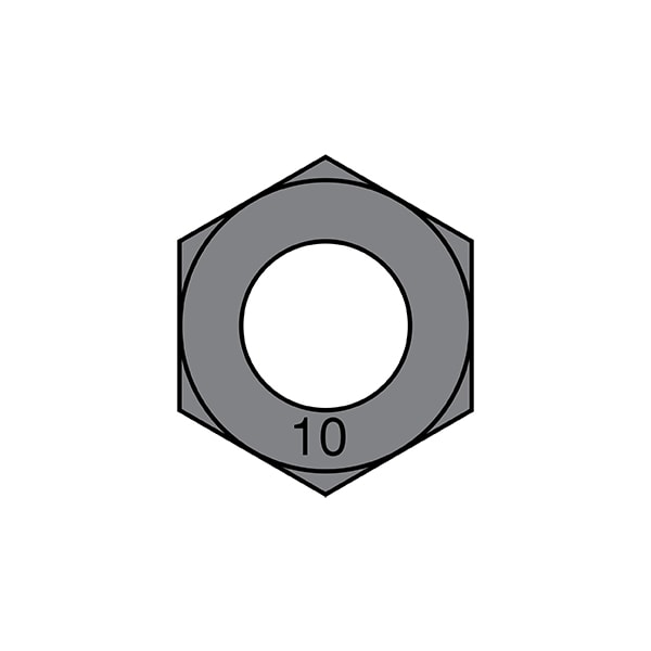 Hex Nut, M3-0.5, Steel, Class 10, Plain, 10000 PK
