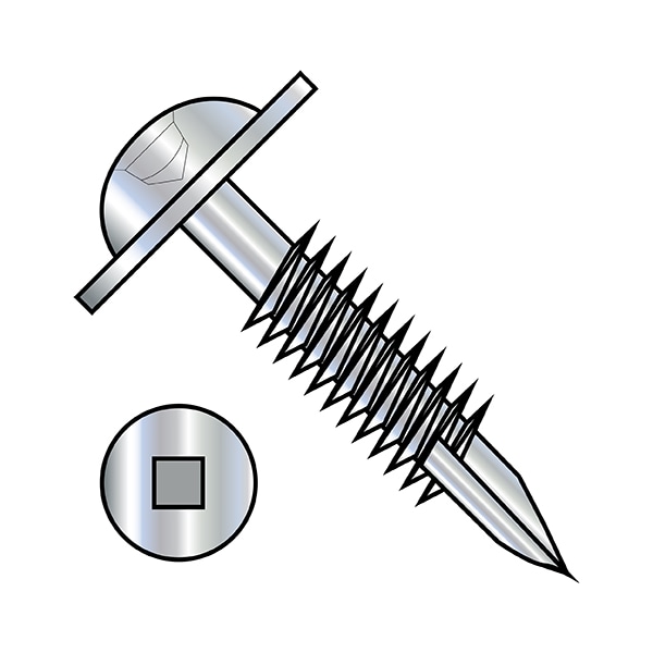 Wood Screw, #7, 1-1/4 in, Zinc Plated Stainless Steel Round Head Square Drive, 7000 PK