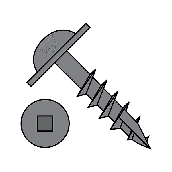 Wood Screw, #8, 1-1/4 in, Plain Stainless Steel Round Head Square Drive, 5000 PK