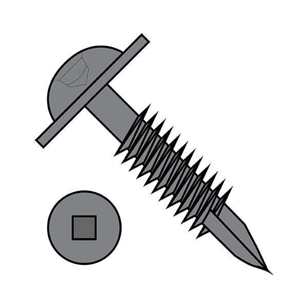 Wood Screw, #7, 1-1/4 in, Plain Stainless Steel Flange Round Head Square Drive, 8000 PK