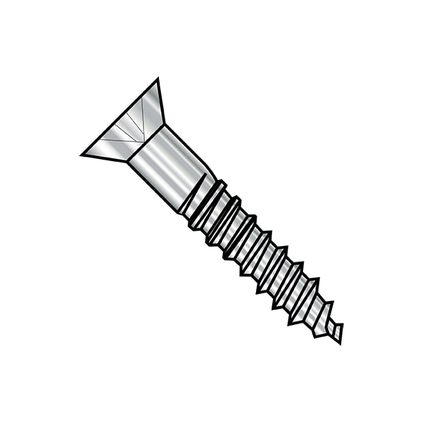 Wood Screw, #8, 3/4 in, Plain 18-8 Stainless Steel Flat Head Phillips Drive, 3000 PK