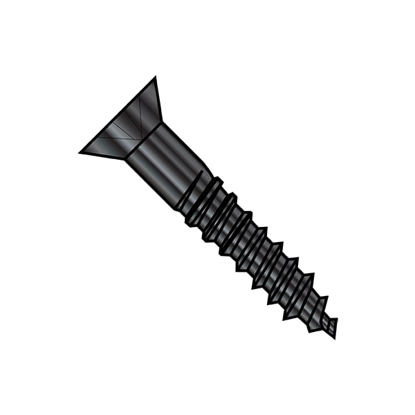 Wood Screw, #9, 3 in, Black Oxide Steel Flat Head Phillips Drive, 800 PK