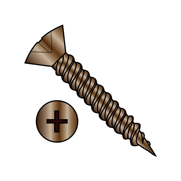 Wood Screw, #6, 5/8 in, Plain Brass Oval Head Phillips Drive, 10000 PK