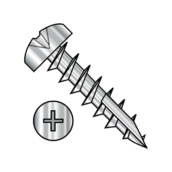 Wood Screw, #6, 5/8 in, Plain 18-8 Stainless Steel Pan Head Phillips Drive, 3000 PK