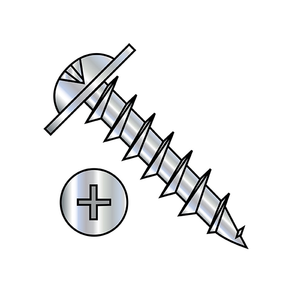 Washer Assortments, 8-11X1 PHIL, PK5000, Wood, Zinc Plated Finish