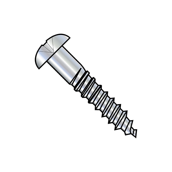 Wood Screw, #8, 5/8 in, Zinc Plated Steel Round Head Phillips Drive, 6000 PK