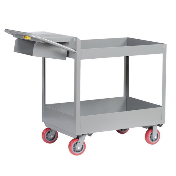 Welded Deep Shelf Order Picking Cart, 3600 lb Load Capacity, 2 Shelves, 52 in L, 24 1/4 in W