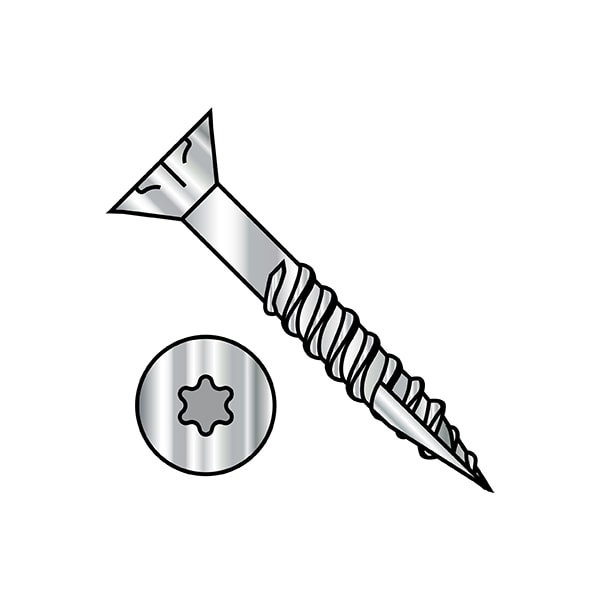 Wood Screw, #9, 2-1/2 in, Plain 18-8 Stainless Steel Flat Head Torx Drive, 1500 PK