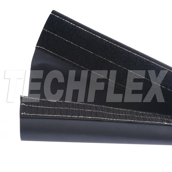 Cable Wrap, 3 in Inside Dia., 25 ft, Black