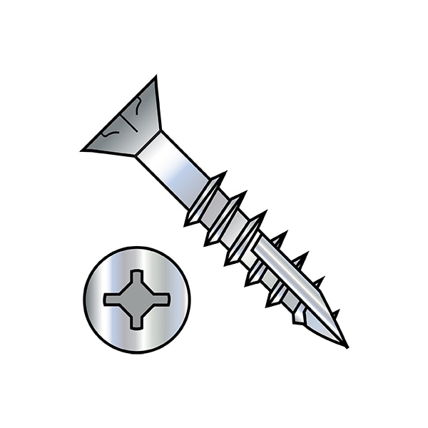 Wood Screw, #9, 2-1/2 in, Zinc Plated Steel Flat Head Square Drive, 1500 PK