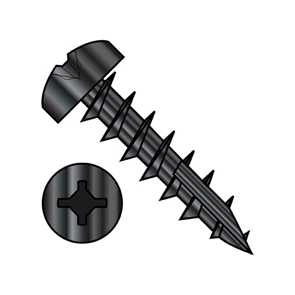 Wood Screw, #8, 7/8 in, Oil Rubbed Pan Head Square Drive, 5000 PK