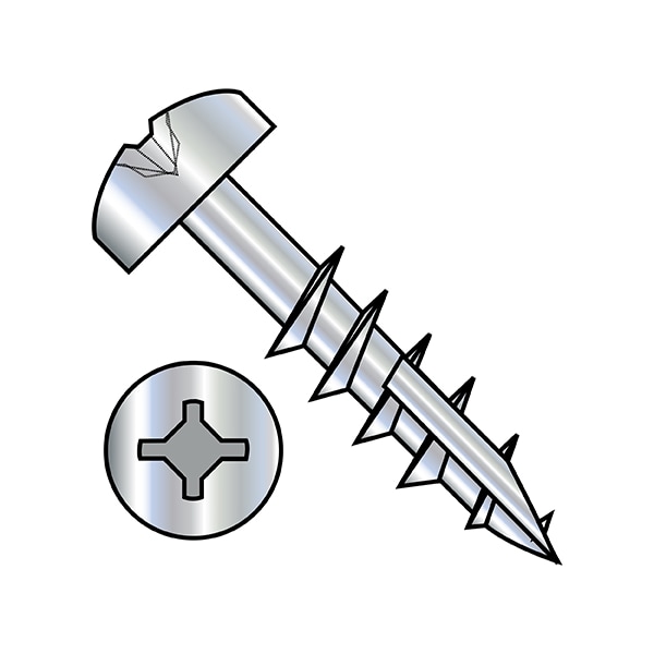 Wood Screw, #8, 2 in, Zinc Plated Pan Head Square Drive, 2000 PK