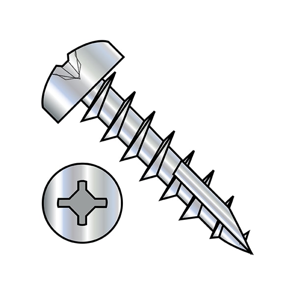 Wood Screw, #8, 7/8 in, Zinc Plated Pan Head Square Drive, 5000 PK