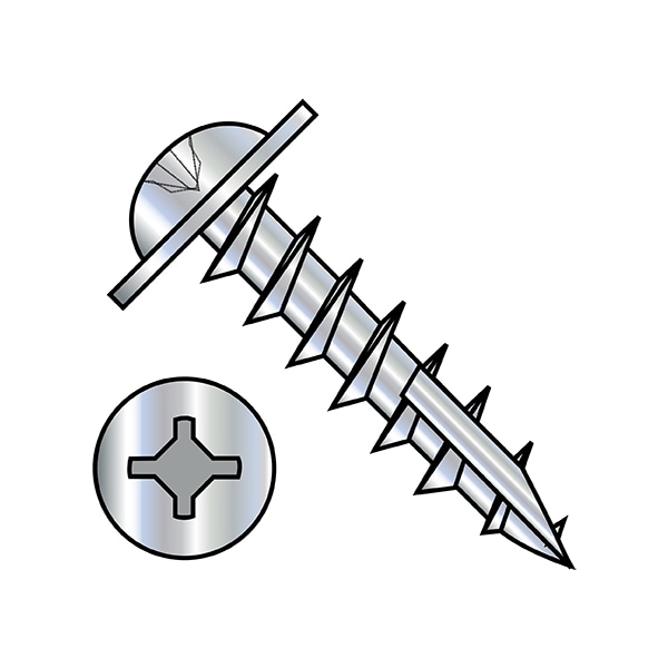 Wood Screw, #8, 1 in, Zinc Plated Stainless Steel Round Head Square Drive, 4000 PK
