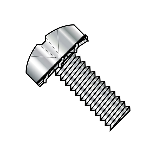 #10-24 x 3/8 in Phillips Pan Machine Screw, Plain Steel, 5000 PK