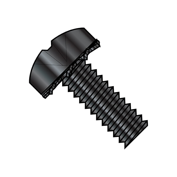 #10-24 x 3/8 in Phillips Pan Machine Screw, Black Oxide Steel, 5000 PK