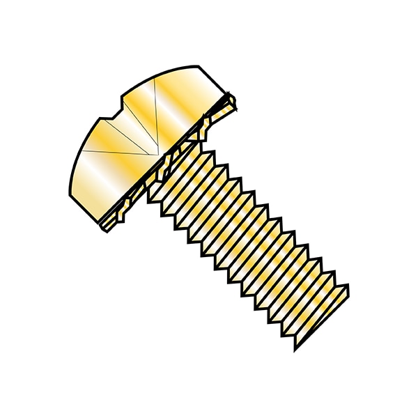 #4-40 x 1/4 in Phillips Pan Machine Screw, Zinc Yellow Steel, 10000 PK
