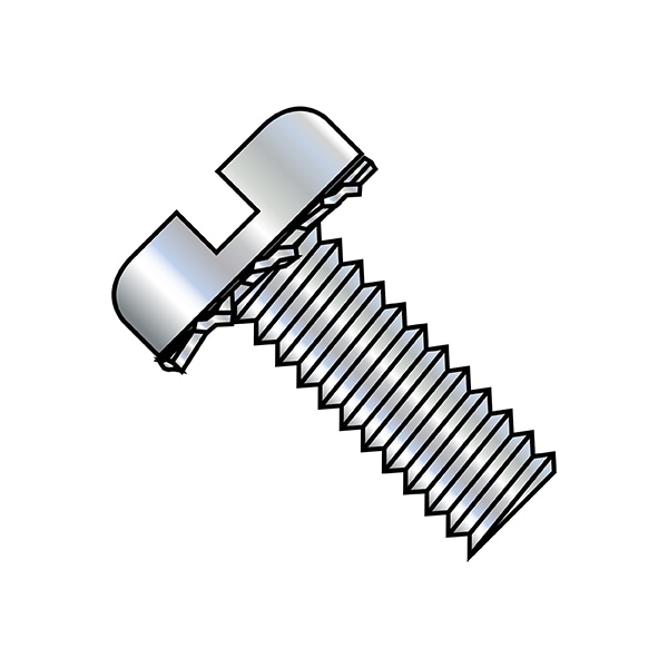 #10-24 x 3/8 in Slotted Pan Machine Screw, Zinc Plated Steel, 5000 PK
