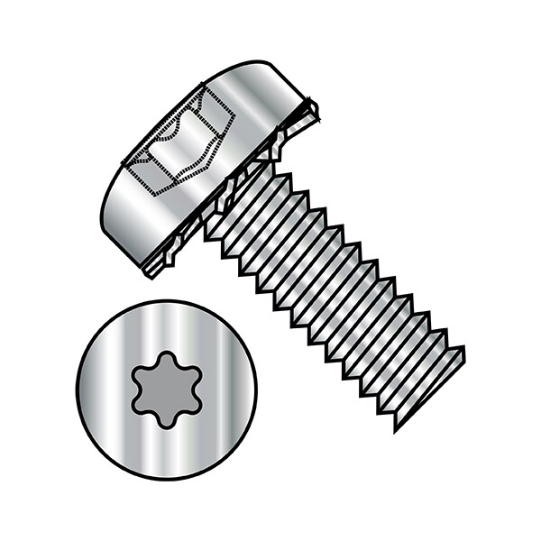 #10-24 x 1/2 in Torx Pan Machine Screw, Plain Stainless Steel, 5000 PK