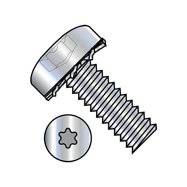 #10-24 x 1/2 in Torx Pan Machine Screw, Zinc Plated Steel, 5000 PK