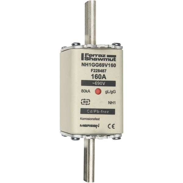 Fuse Link, F22 Series, 160A, Time-Delay, 690V AC, Square