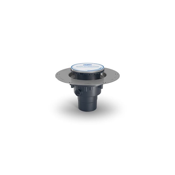 PVC; Deck Plate: Stainless Steel, Strainer: Square, Adjustable Floor Drain