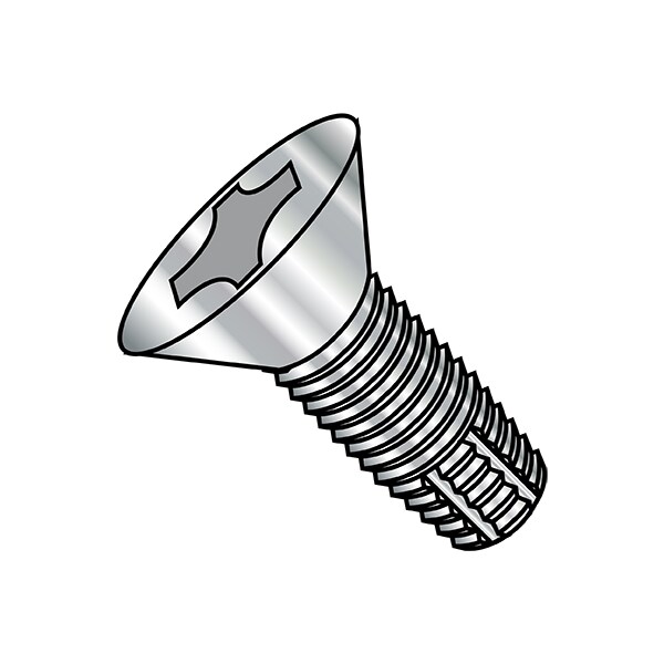 #10-32 x Thread Cutting Screw, 18-8 Stainless Steel, 3/4 in L, 2000 PK