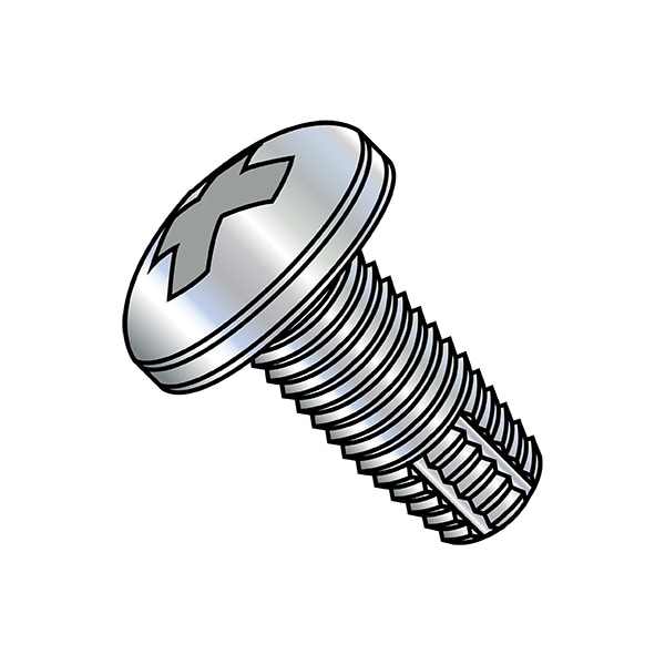 #10-24 x Thread Cutting Screw, Zinc Plated Steel, 3/4 in L, 7000 PK