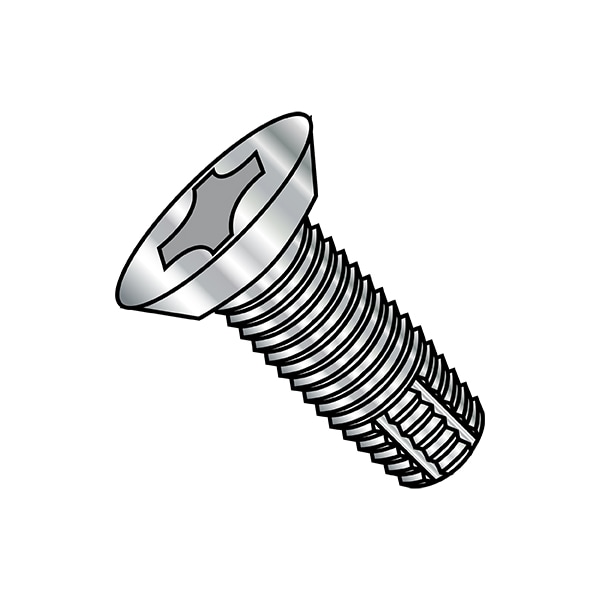 #10-24 x Thread Cutting Screw, 18-8 Stainless Steel, 1 in L, 2000 PK