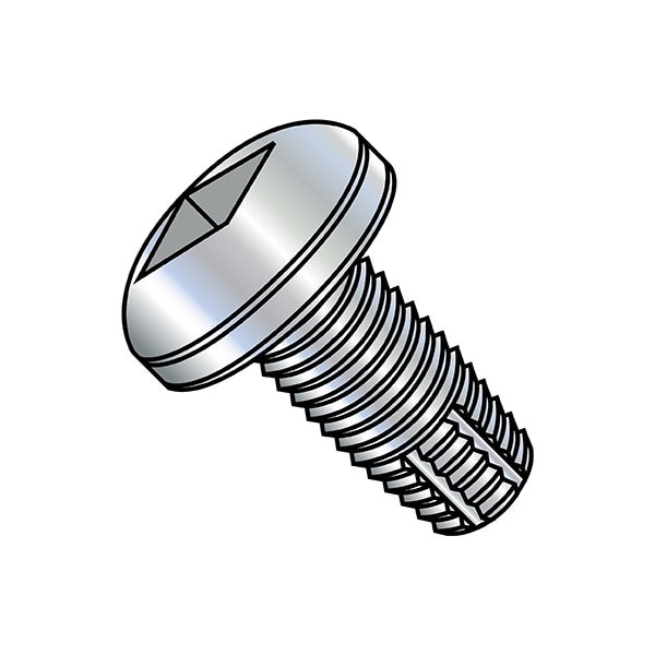 #10-24 x Thread Cutting Screw, Zinc Plated Steel, 3/8 in L, 10000 PK