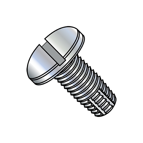 #10-24 x Thread Cutting Screw, Zinc Plated Steel, 1 in L, 6000 PK