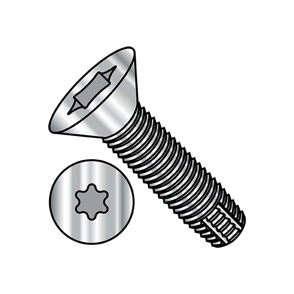 Thread Cutting Screw, 5/16"-18 x 2-1/2 in, Plain Steel Flat Head Torx Drive, 300 PK