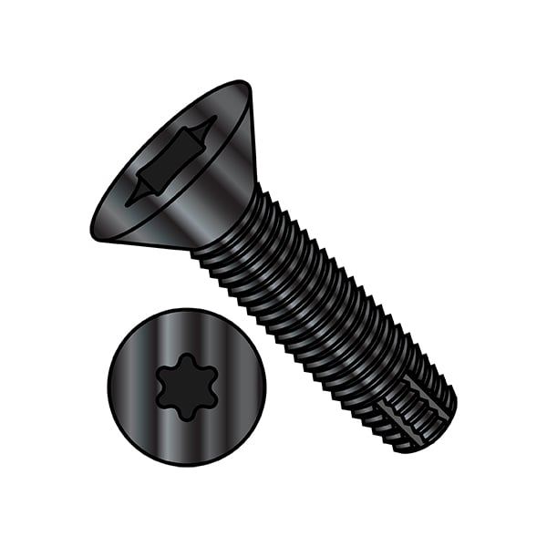 1/4"-20 x Thread Cutting Screw, Black Phosphate Steel, 1 in L, 3000 PK